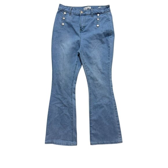 Revelation Denim - Revelation Denim High Rise Bootcut Flare Jeans Size 10 Light Wash Sailor Buttons
